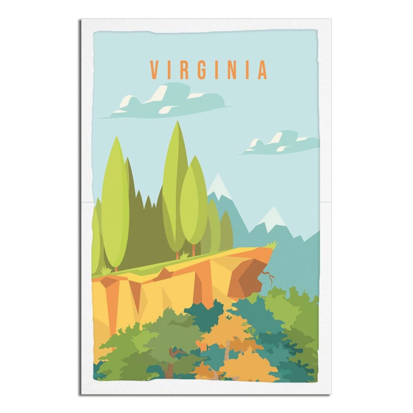 Retro Blechschild Virginia Beach - 20x30cm Vintage Wanddekoration