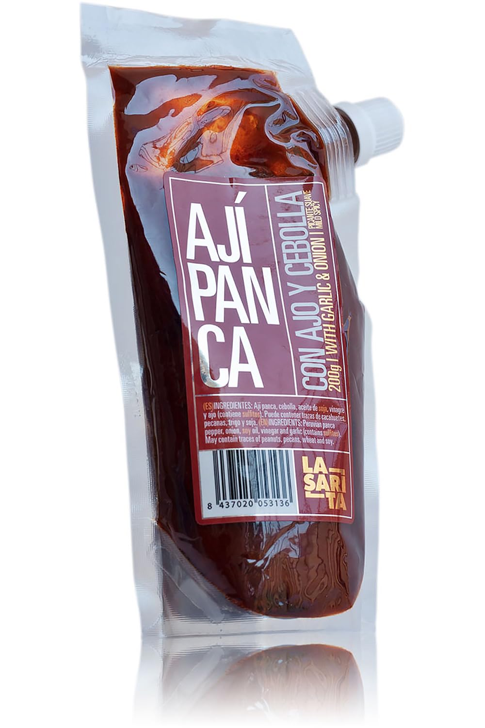 Pasta De Ají Panca Con Ajo y Cebolla La Sarita 200g, 100% Natural Sin Conservantes, Picor Suave
