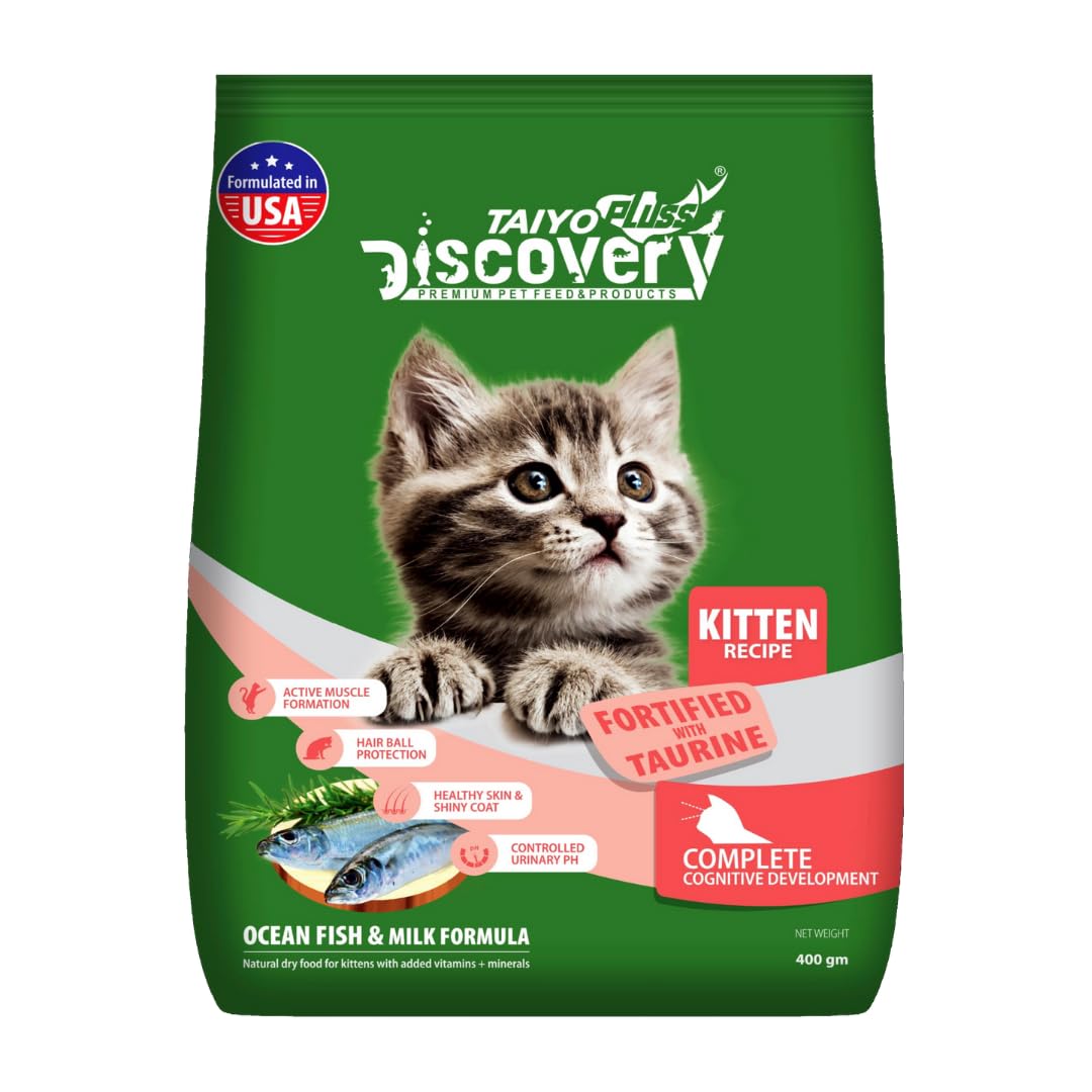 Taiyo Pluss Discovery® Kitten (1-12 Months) Complete Dry Cat Food, Ocean Fish Flavour - 400 g Pouch (B0CGV4HRRP) Amazon Price History, Amazon Price Tracker