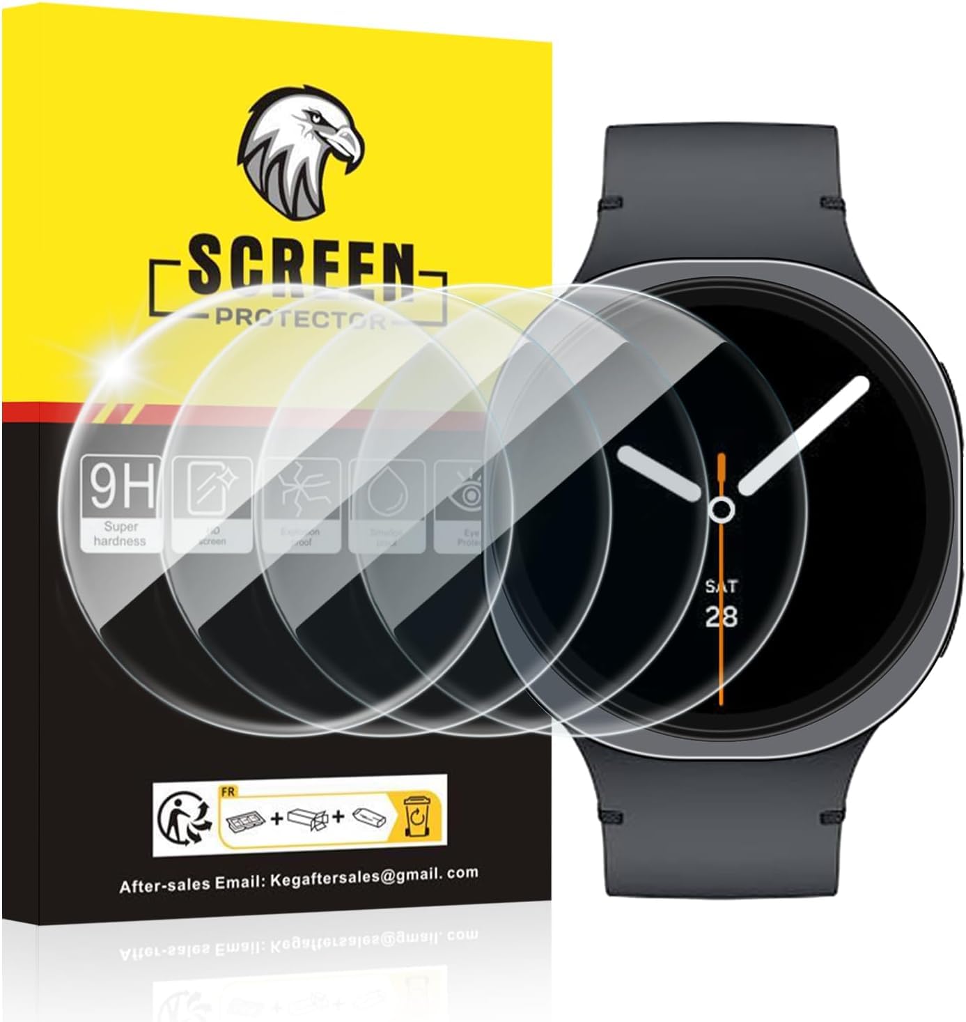 Aimtel 4-Stück Displayschutz Kompatibel mit Samsung Galaxy Watch 8 44mm Schutzfolie,Glas Anti-Kratzen Hohe Klar Displayschutzfolie für Galaxy Watch8 44mm(Nicht für Anderes Modell)
