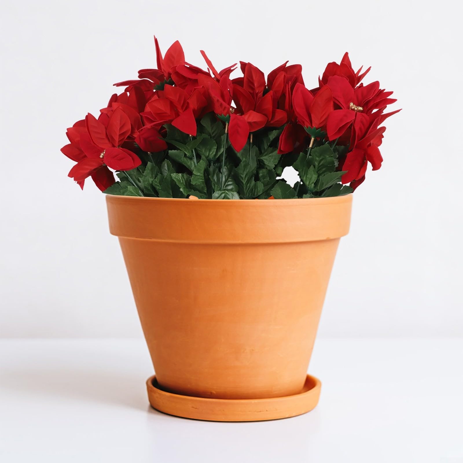 4 künstliche rote Weihnachtsblumen für Veranda, Garten, Innen- und
