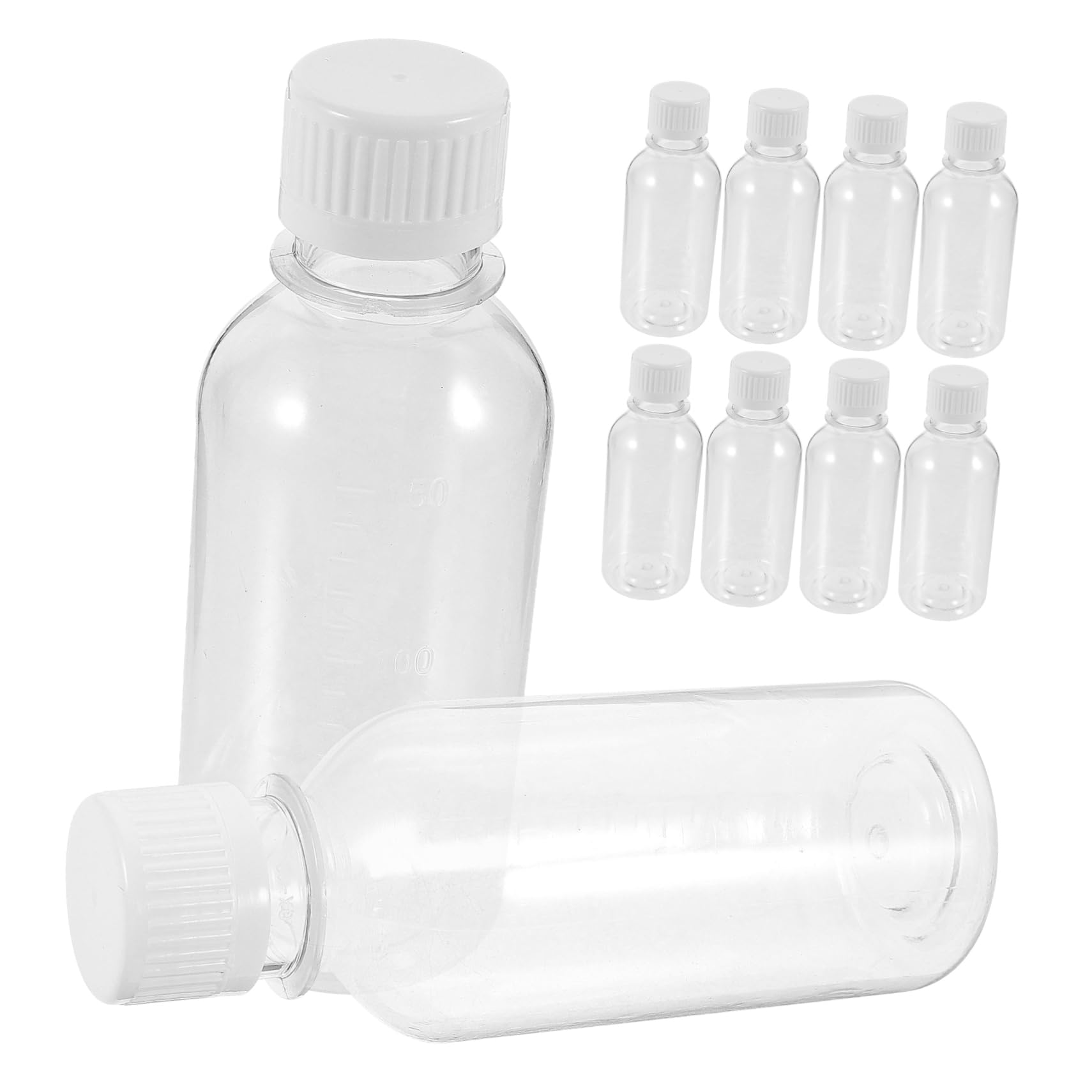 NAMOARLY Hydration Water Bottle 150ml Juice Bottles 12pcs Plastic Drinking Bottles Safe Material Leakproof Milk Bottle for School College Office