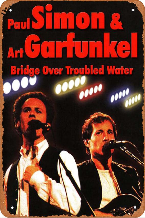 Paul Simon & Art Garfunkel ‎– Bridge Over Troubled Water Movie Poster Tin Sign Wall Art Sign Vintage Wall Decorations Metal Signs 8x12 Inch
