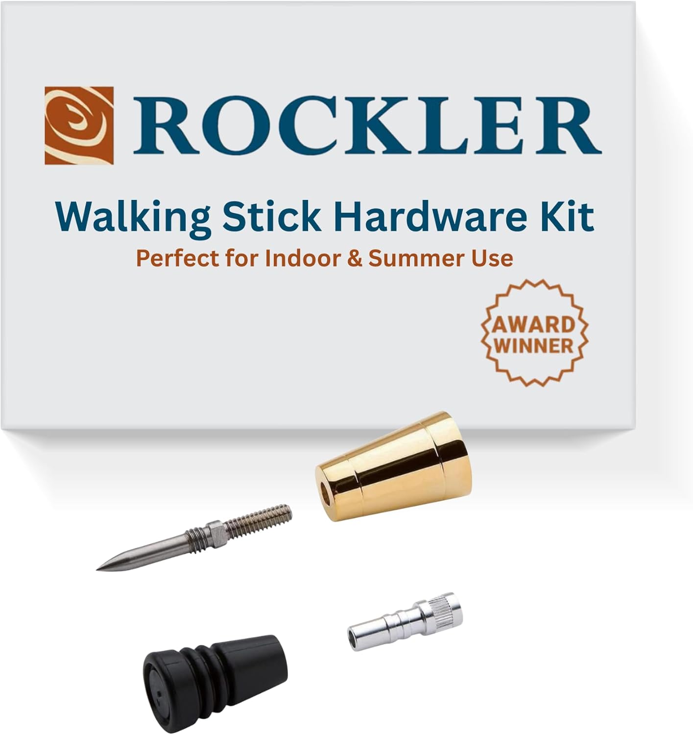 Rockler Cane/Walking Stick Kit: Easy Assembly with Spike & Rubber Foot