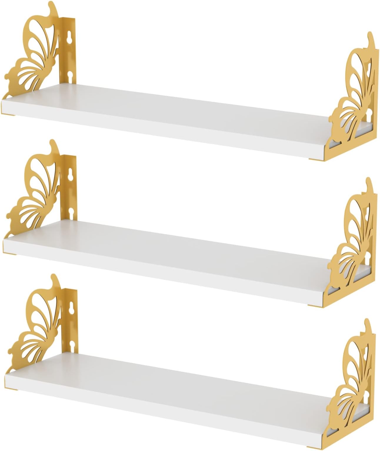 CQJJTKX Wooden Butterfly Corner Shelf, Wall Corner Shelf