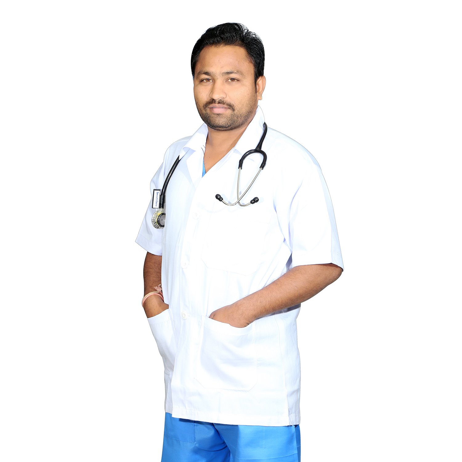 SMARTCARE Professional Apron Coat - Half Sleeves, Large Size, Classic White - Stylish and Functional for All Your Work Needs