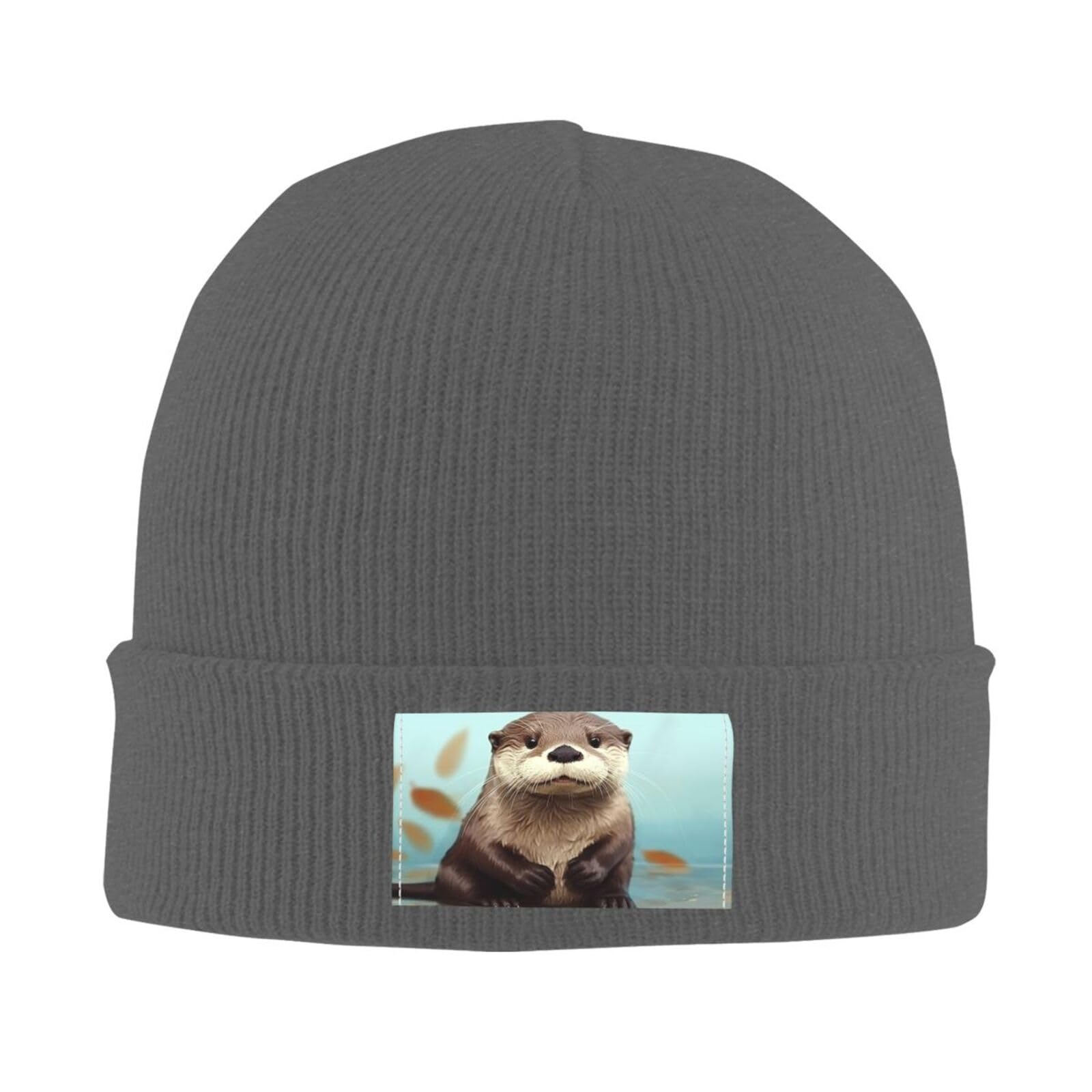 Cute Otter Beanie Hat for Men Women Warm Knit Cuffed Beanie Soft Warm Ski Hats Skull Cap