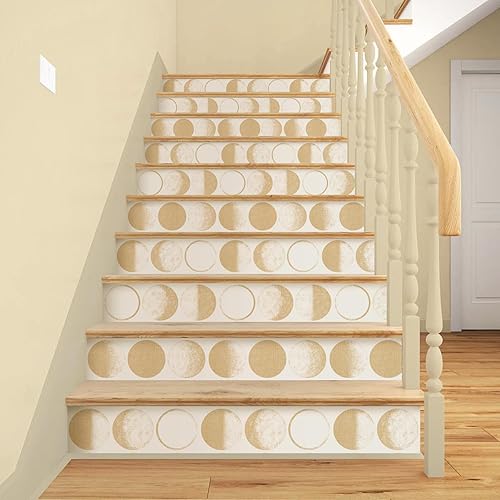 Miniatura 7 de Wudnaye Papel tapiz de luna marfil para despegar y pegar, papel de contacto moderno, 17.7 x 118.1 pulgadas, papel tapiz decorativo autoadhesivo