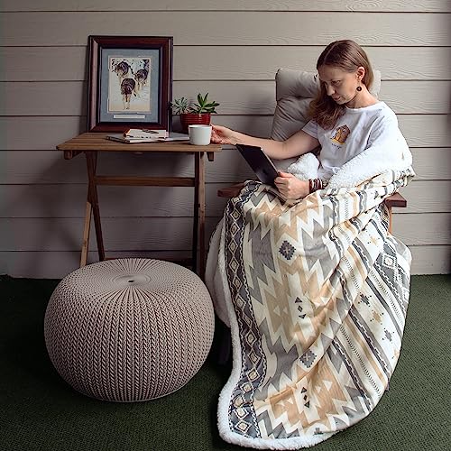 Image of Paseo Road Indigo Hill by HiEnd Accents Desert Sage 54x68 Throw Blanket