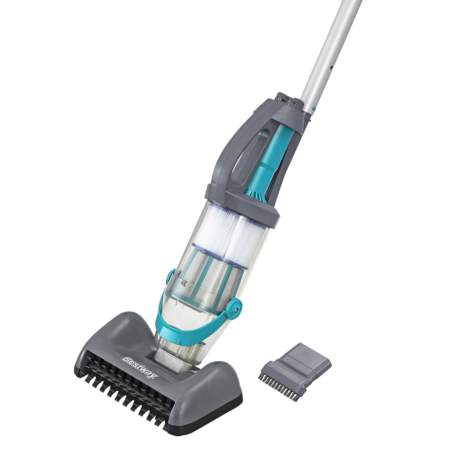 Bestway Akku Poolsauger AquaGrip 250 cm – Kabelloser Handpoolsauger mit 90 Min. Laufzeit, LED & 2 Saugköpfen für Aufstell- & Einbaupools