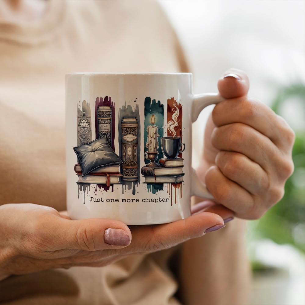 Just One More Chapter Books Mug for Book Lovers Readers Women Men, Birthday Book Gift for Bookish Bookworm Booknerd Bookaholics, Librarian Gifts 11oz - Image 6
