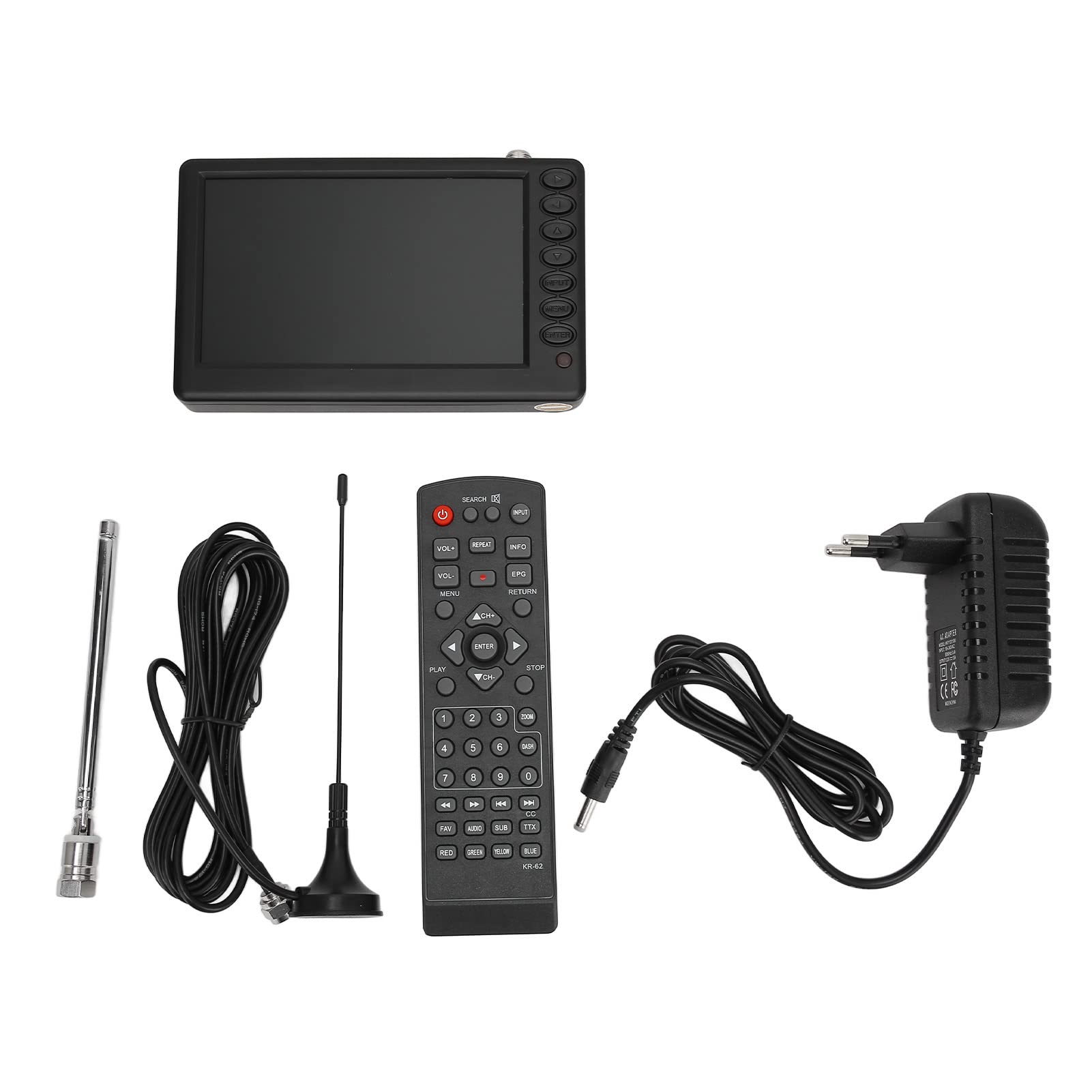 TV Portátil de 5 Pulgadas, Mini Televisión Digital ISDB T, Soporte de Formato de Video 1080P, Batería Recargable de 1500 Mah, Sintonizador de Alta Sensibilidad con Radio FM