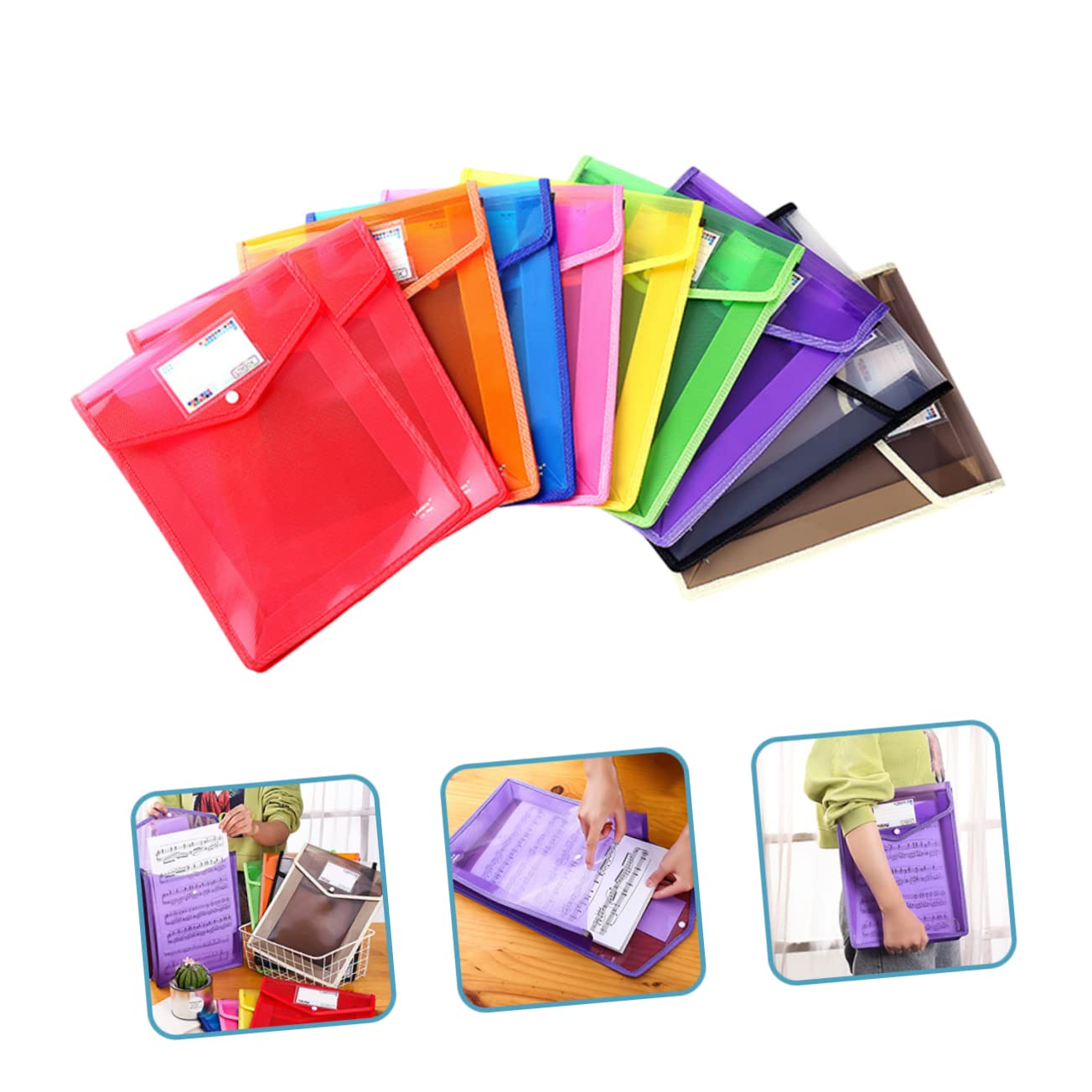 Angoily 10pièces Organisateur Document Pochette Portable Pour Documents Et Cartes Organiseur De Dossiers De Voyage