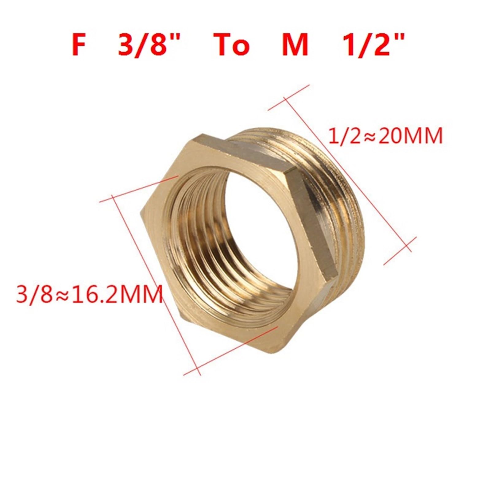 Réducteur en laiton, douille hexagonale, adaptateur de réduction BSP mâle