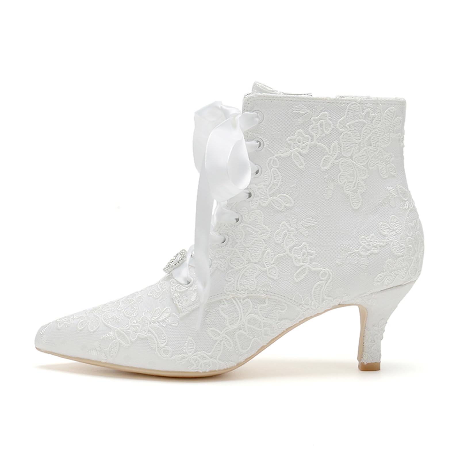 Stivaletti Donna Matrimonio Pizzo Tronchetti Sposa Tacco | Stivaletti Donna Matrimonio Pizzo Tronchetti Sposa Tacco Elegante Scarpe Cerimonia Sera Comode Moda Festivo