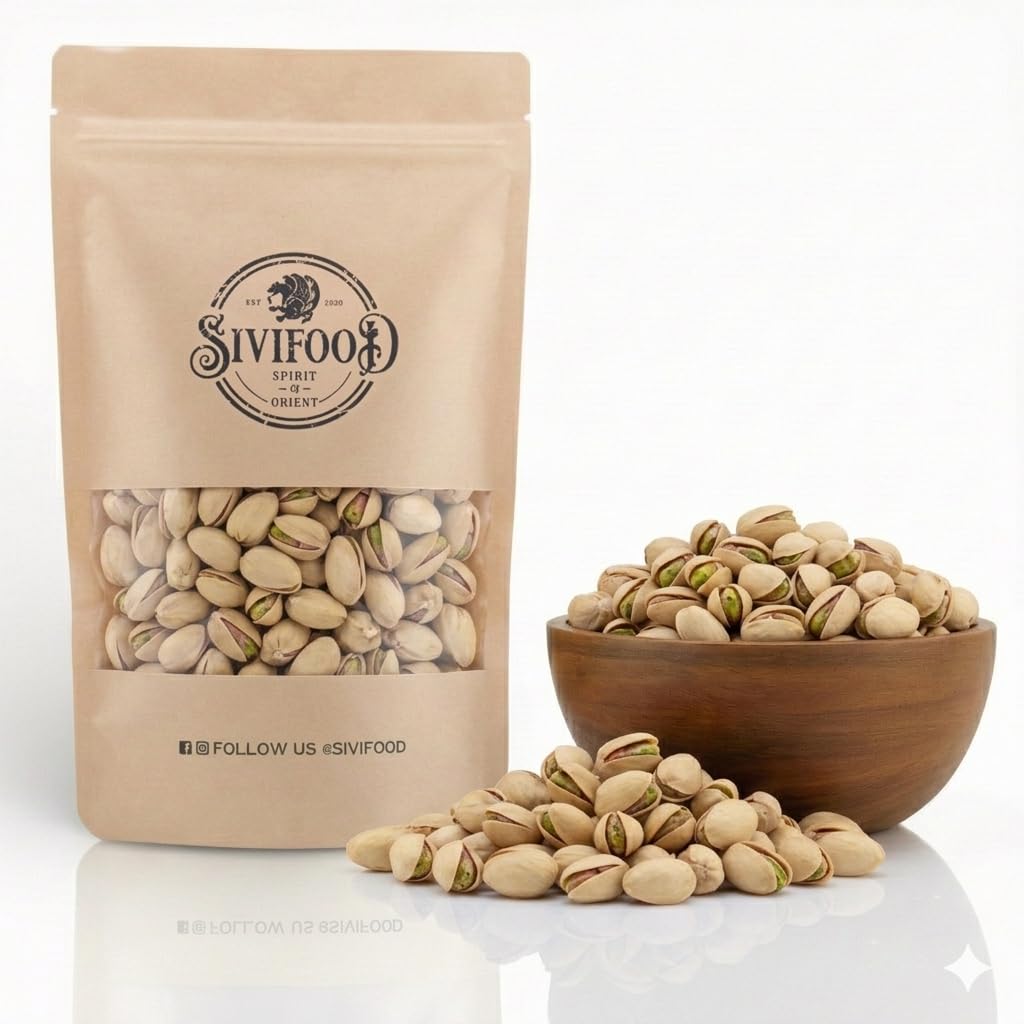 SIVIFOOD® Pistazien mit Schale [1kg] – Naturbelassene Pistazien ungesalzen & ungeröstet – Leckere Pistazienkerne in Premium Qualität – Naturbelassen & ohne Zusätze – Knackige Nüsse zum Snacken