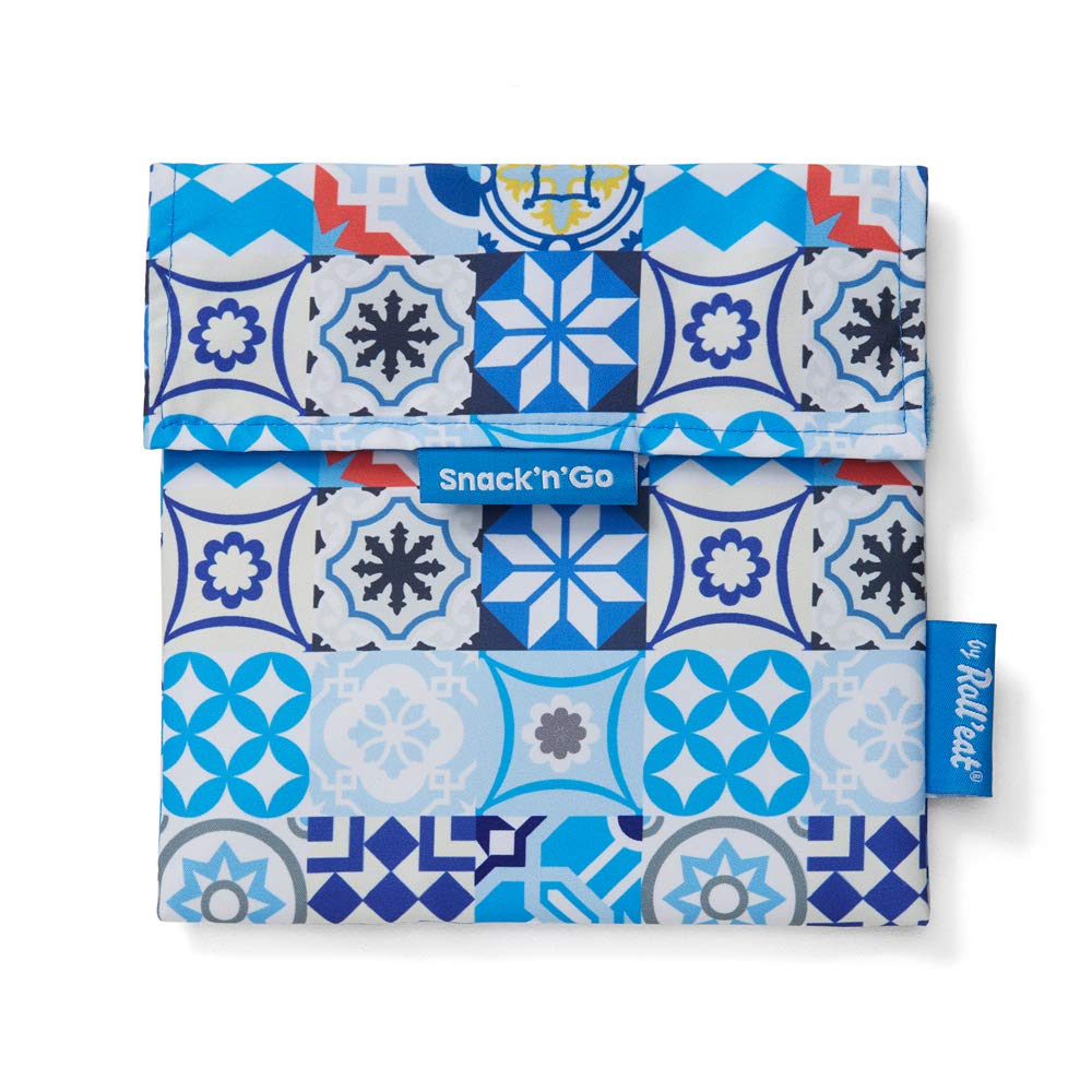 Roll'eat Blue Roll’eat® Snack'n’go Patchwork | Reusable Snack Bag | Kids Snack Container | Eco-Friendly Food Bag | Snack Holder