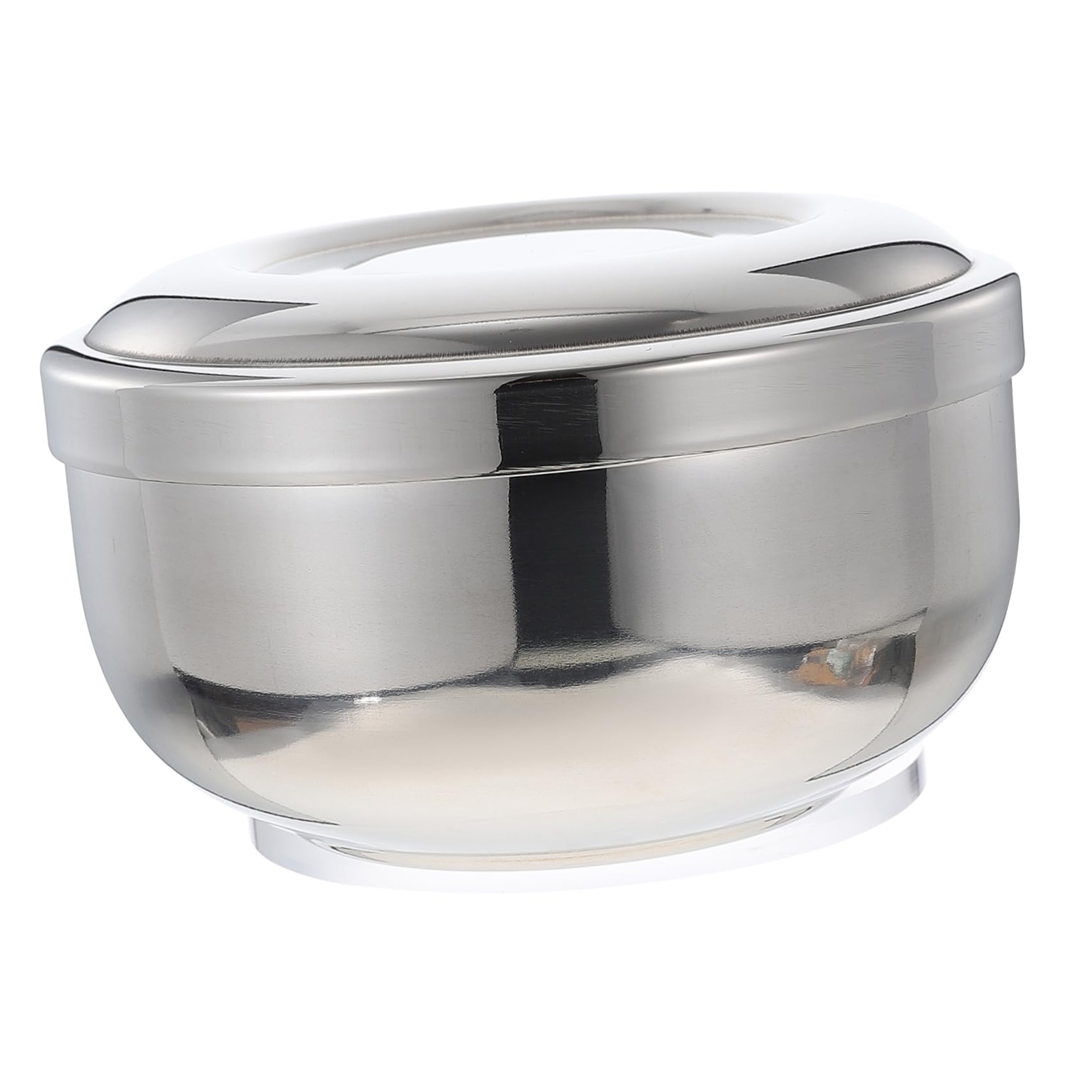 ARTSEWPLY 1Pc Stainless Steel Lidded Shaving Bowl for Men Durable Soap Foaming Container with Capacity and Slip Bottom Practical Shaving Mug for Home Use