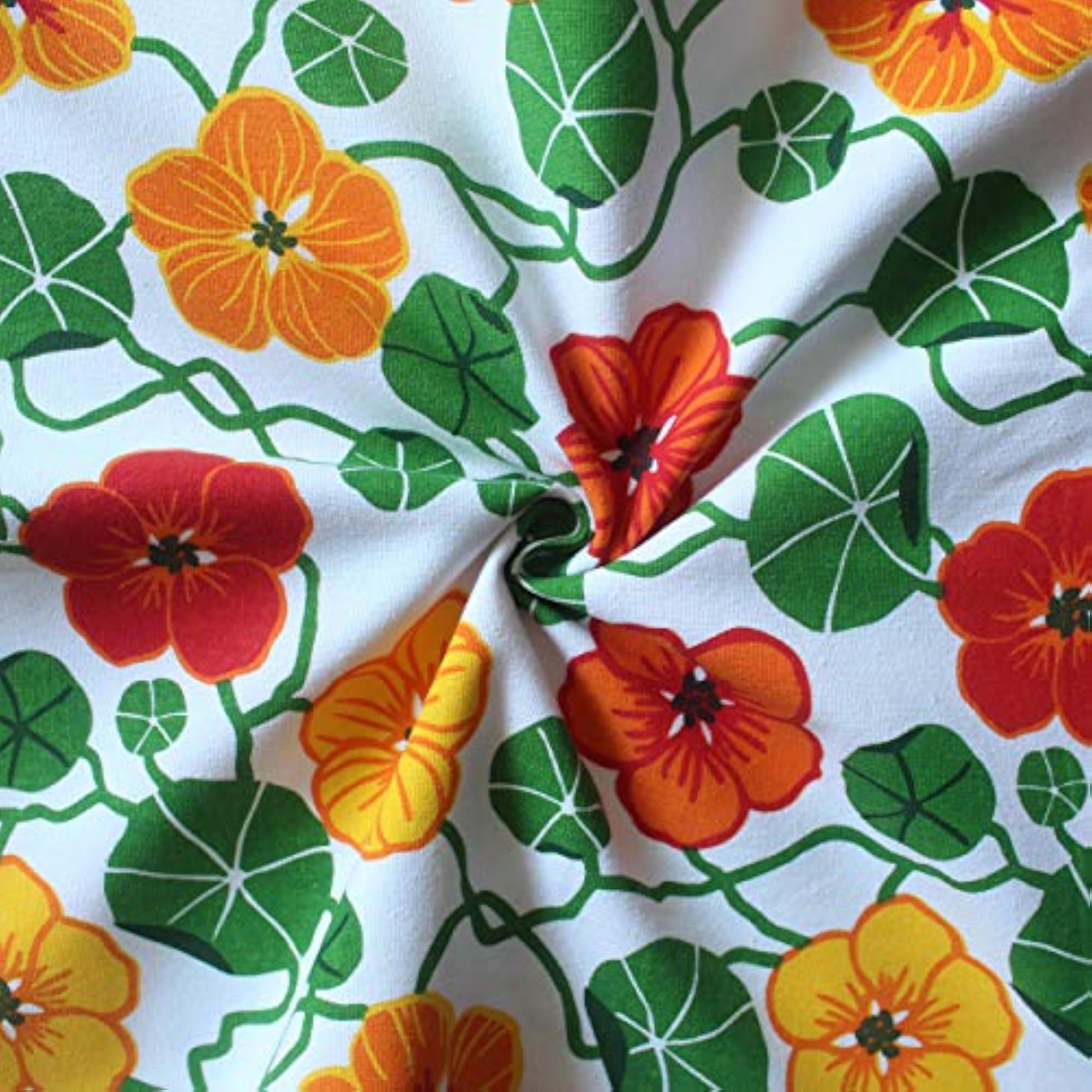Cotton Floral Pattern 2 Seater Table Cloth, Green
