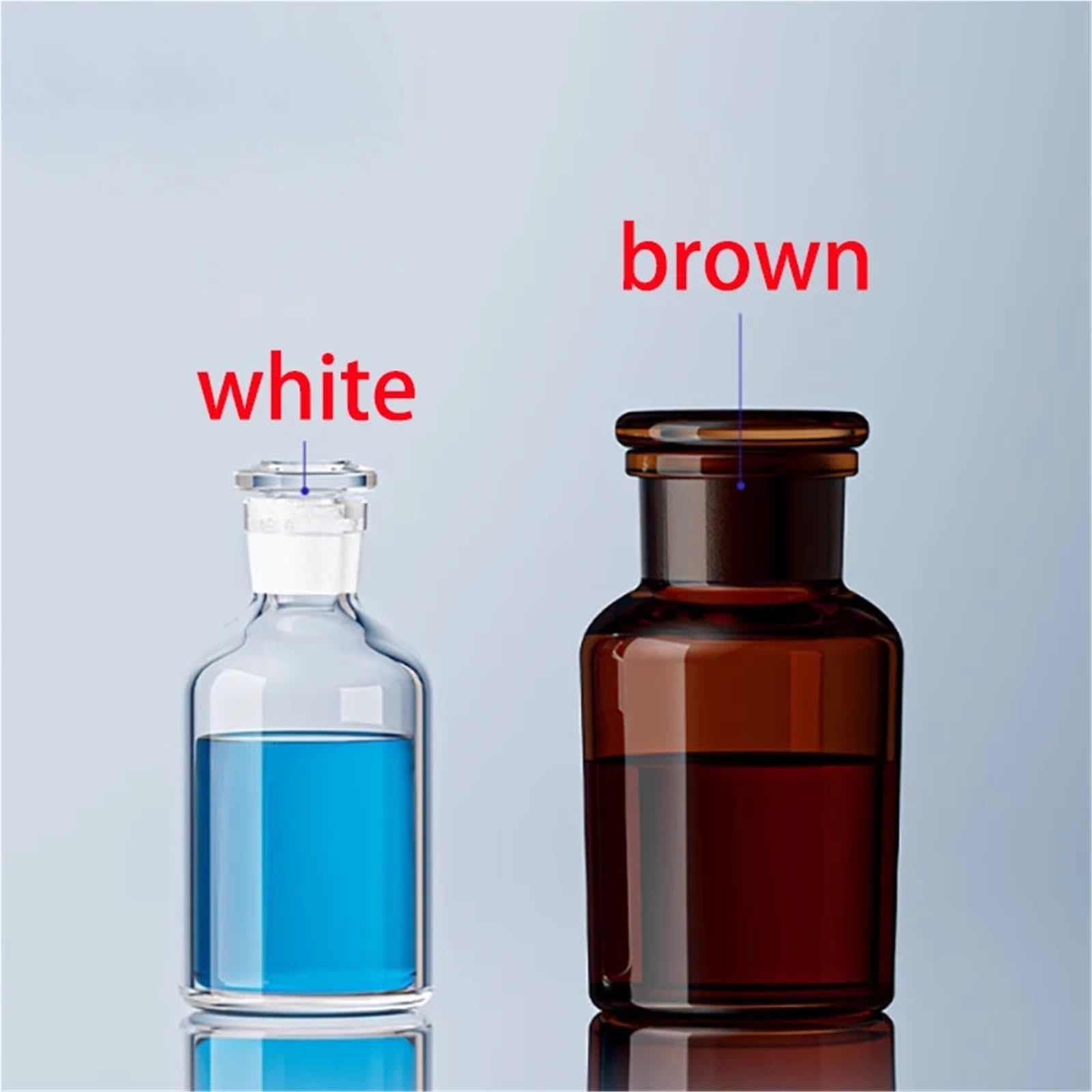 Botella de reactivo, botella transparente de boca ancha, vidrio espesado(60ml brown)