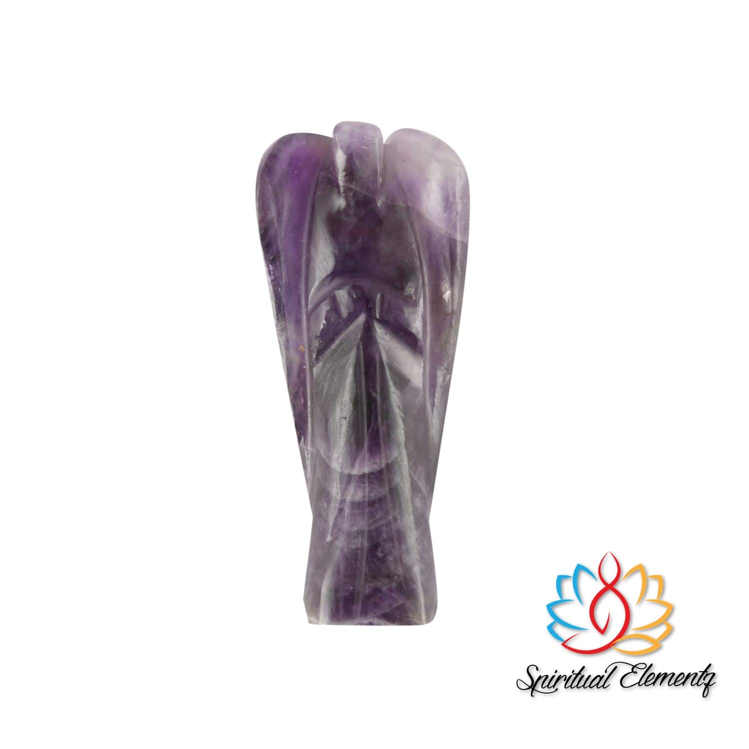 Spiritual Elementz Amethyst Guardian Healing Carved Angel (Height-5.5 cm) Gemstone Stone Figurine Gift.