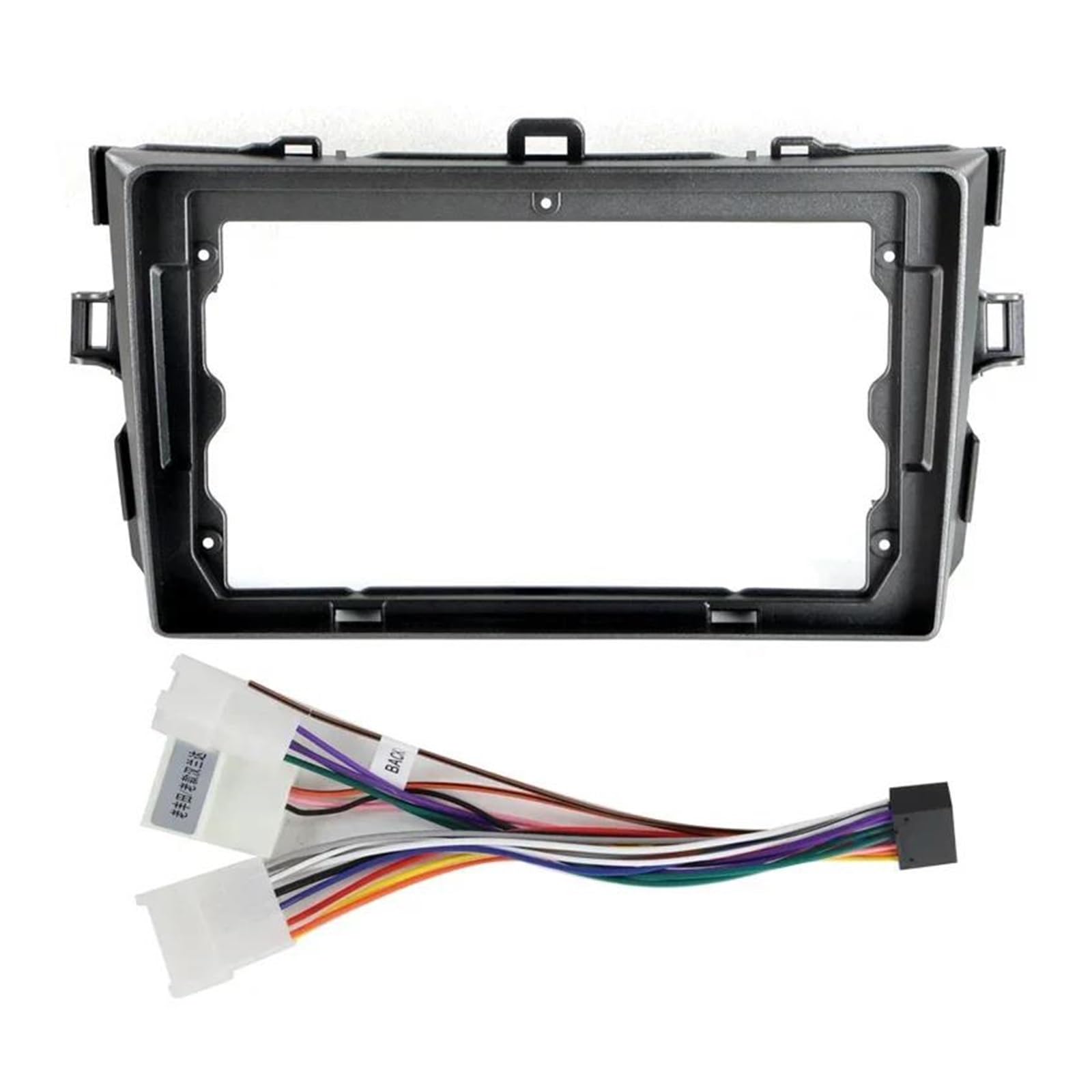 Genérico Adaptador Radio Coche Marco Radio Coche 9 Pulgadas, Soporte para Consola Central Y Panel Frontal para Reproductor Multimedia para Toyota para Corolla 2006-2013(Frame-Cable)