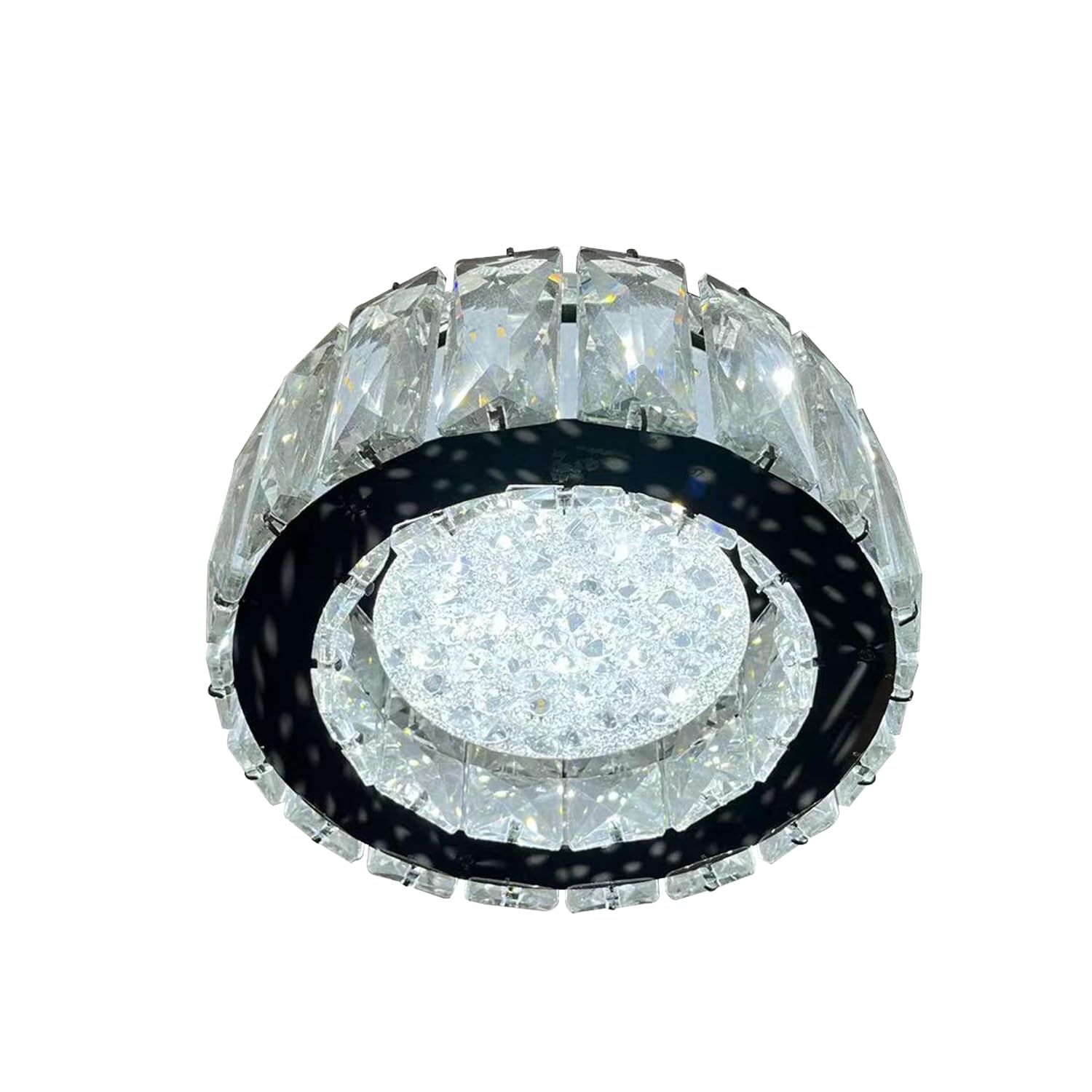 LEDSone Crystal Chandelier Modern Crystal Round Ceiling Light Fitting Decorative Chandelier W7.8-inch(Clear Glass Color) — image 1
