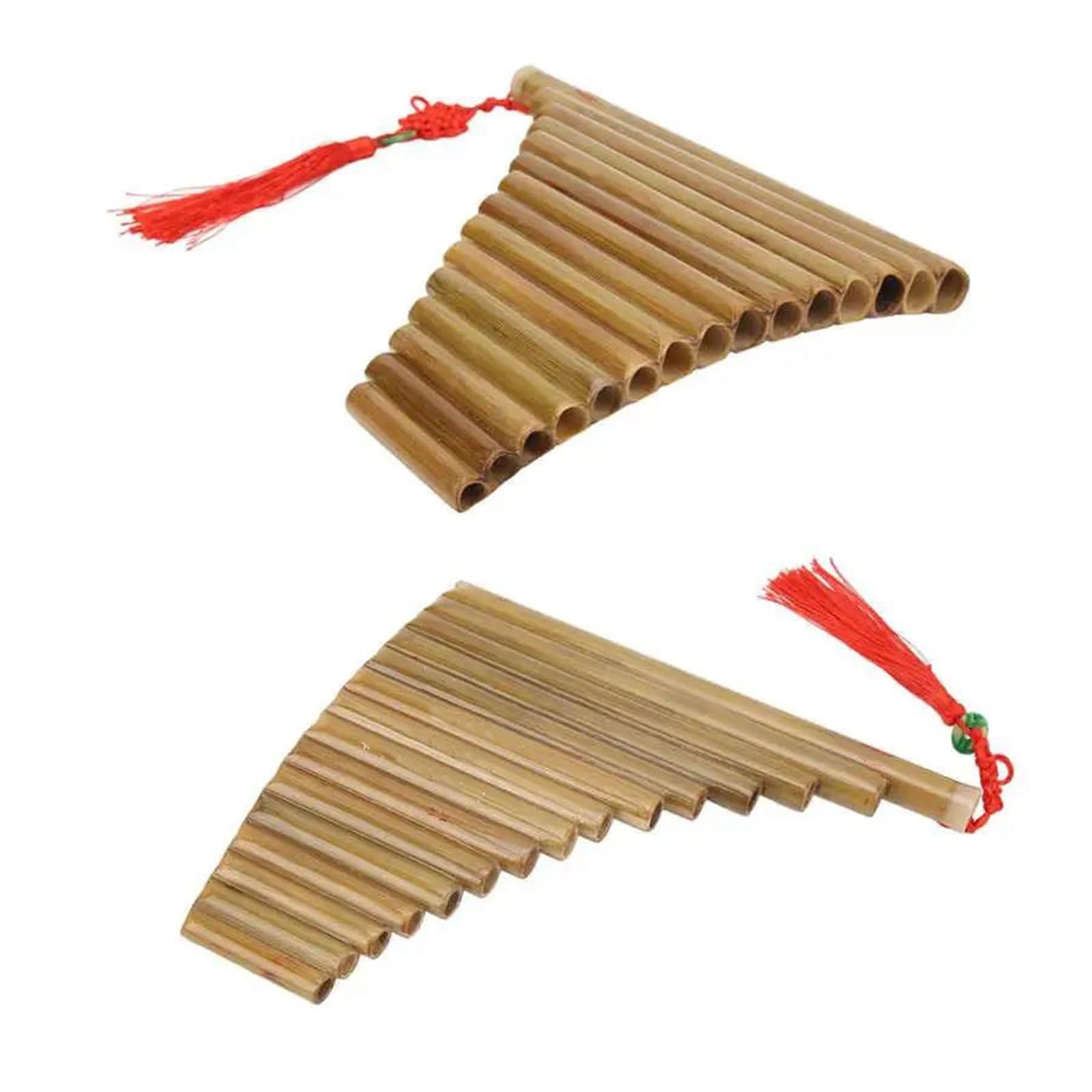 Professional Pan Flute 15 Pipes Natural Bamboo Pan Flute G Key With Bag - Chinese Traditional Woodwind Instrument(L)