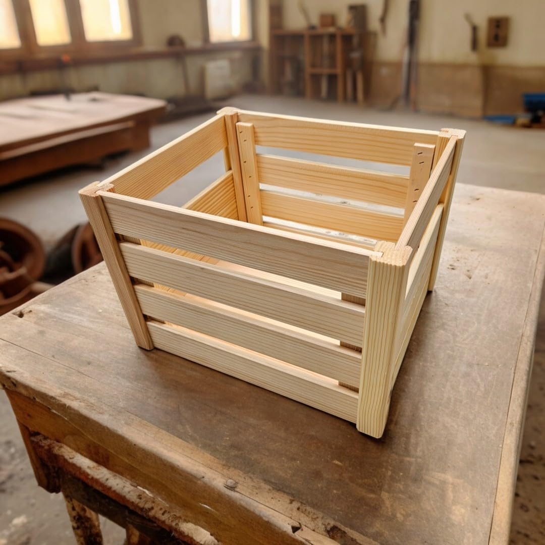 Teramico Scatole in legno vintage 40 x 30 x 25 cm fiammate set