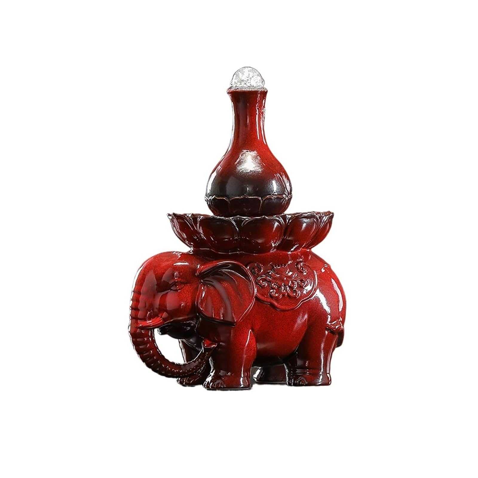 Water Feature Chinese Style Ceramic Fountain Home Decoration Elephant Flowing Water Tabletop Ornament Indoor Fountains