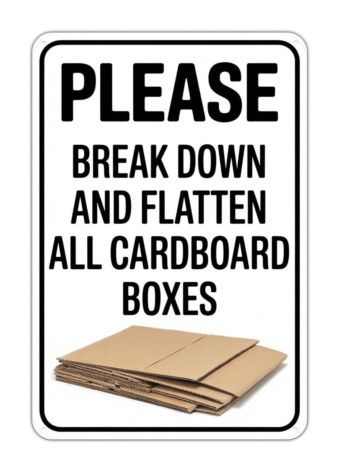 FNYUVNFAF Cardboard Bale Instructions Sign Aluminum Metal Sign for Warehouse Workshop Recycling Area Storage Room Logistics 8 X 12 in