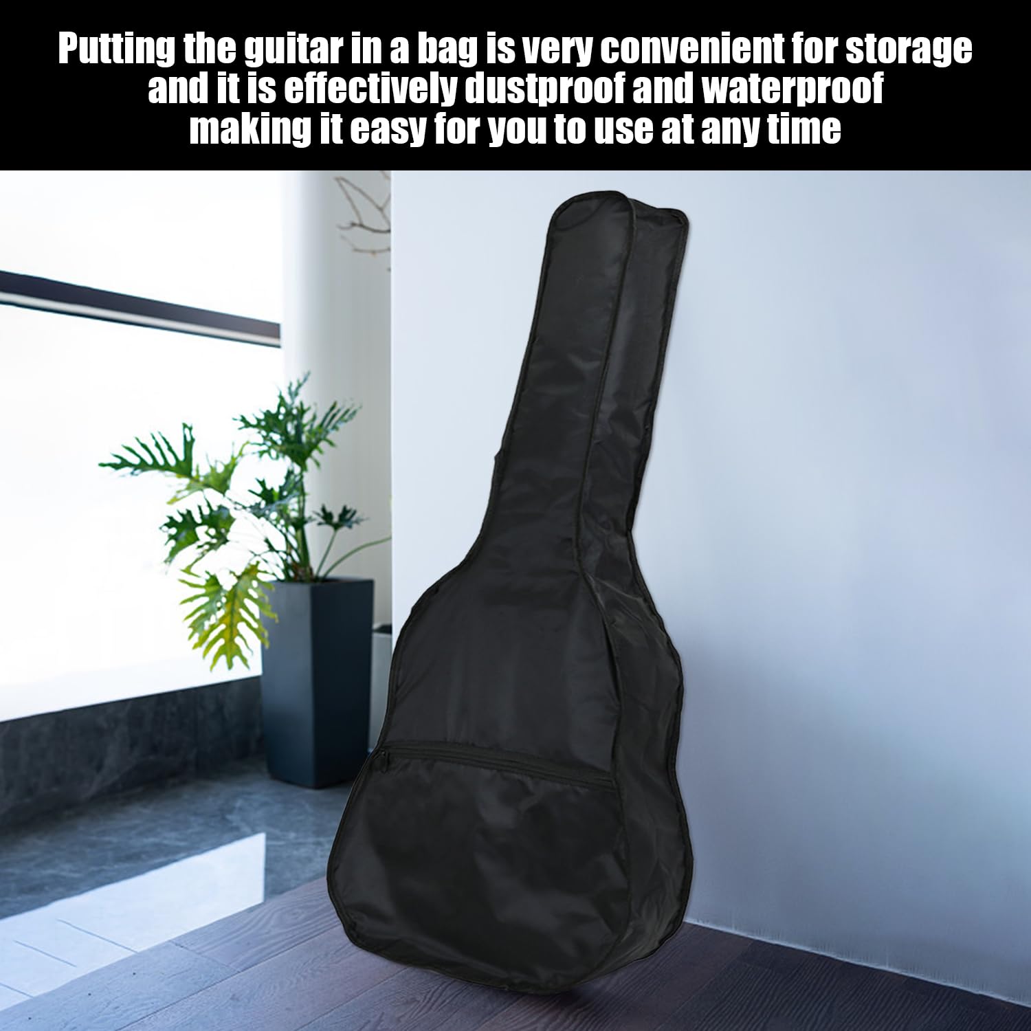 1 wodoszczelna torba na gitarę, 1 zmieniacz strun trzy w jednym, walizka na gitarę akustyczną, torba do przechowywania gitary, torba performance, czarny, jeden rozmiar, Nowoczesny