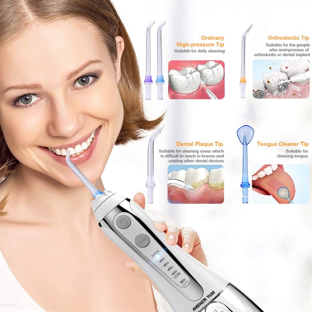 Water Flosser, 300ML Water Pick Teeth Cleaner, 40 Days Battery Life Portable IPX7 Waterproof Dental Oral Irrigator Home & Travel for Braces and Bridge : Beauty & Personal Care