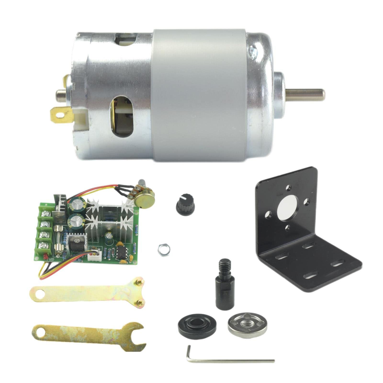 CONQUERALL 895 Moteur DC 12V 9000RPM / 24V 18000RPMMoteur à couple élevé avec support de fixation M10-5 et contrôleur de vitesse 20A