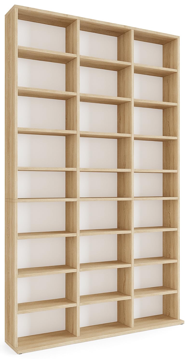 VCM Megosa Maxi sammelregal Scaffale Libreria portaoggetti, Legno, Rovere sonoma, 182,8 x 102 x 23 cm