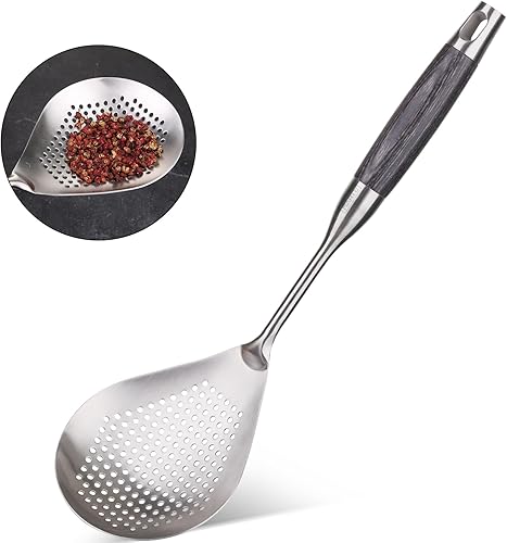 Skimmer - Cuchara ranurada, cuchara de acero inoxidable 304 para cocinar y freír, colador de pastacuchara para freír para cocina y colador disponible en Yaxa Colombia