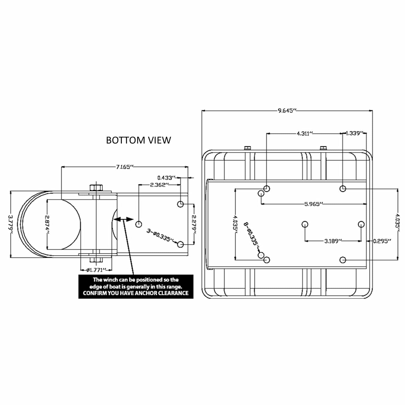 OUKANING Molinete eléctrico 12V con cabrestante de Barco de Control Remoto Agua Salada para Anclas de hasta 45 Libras