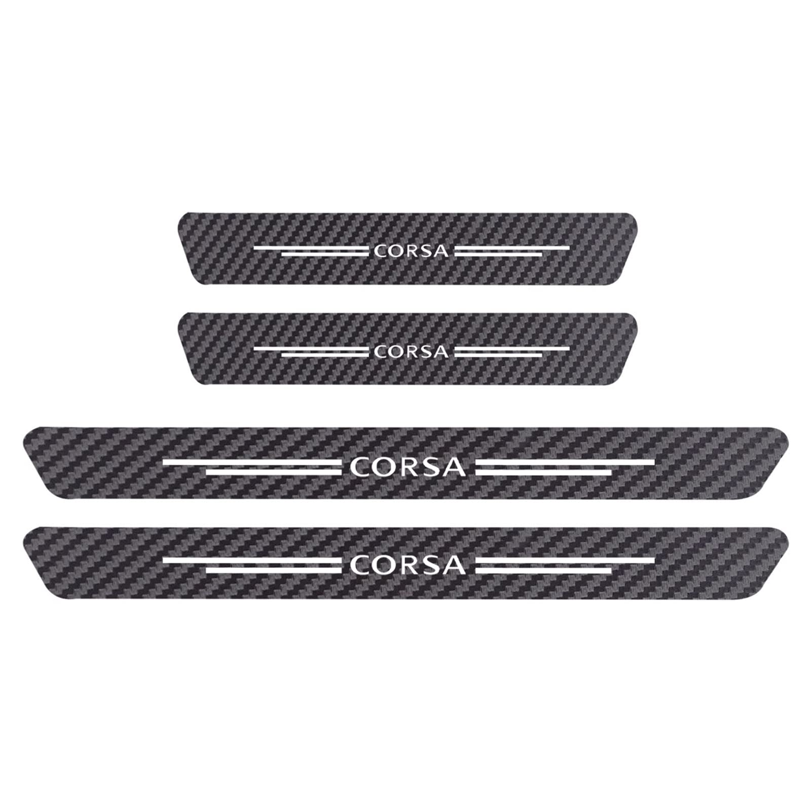 Symilov 4pcs Car Outer Door Sill Protector Kick Plates for OP-EL OPC Corsa Astra Insignia Mokka Adam, Carbon Fiber Scuff Guard Threshold Cover Pedal Trim Sticker Auto Styling Accessories, Corsa