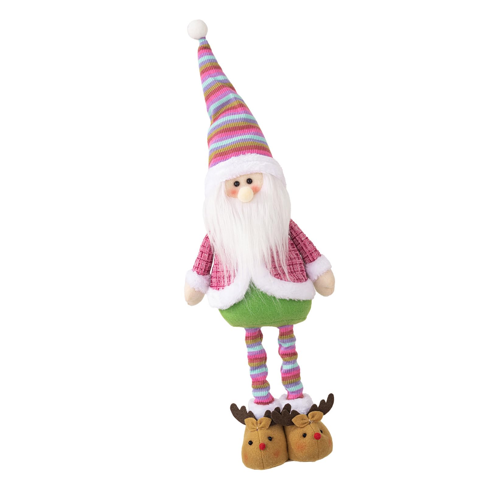 Hsioluted Christmas Dolls Figurine Festival Telescopic Santa/Snowman with Extendable Legs Holiday Plush Toy Decoration Christmas Collectible