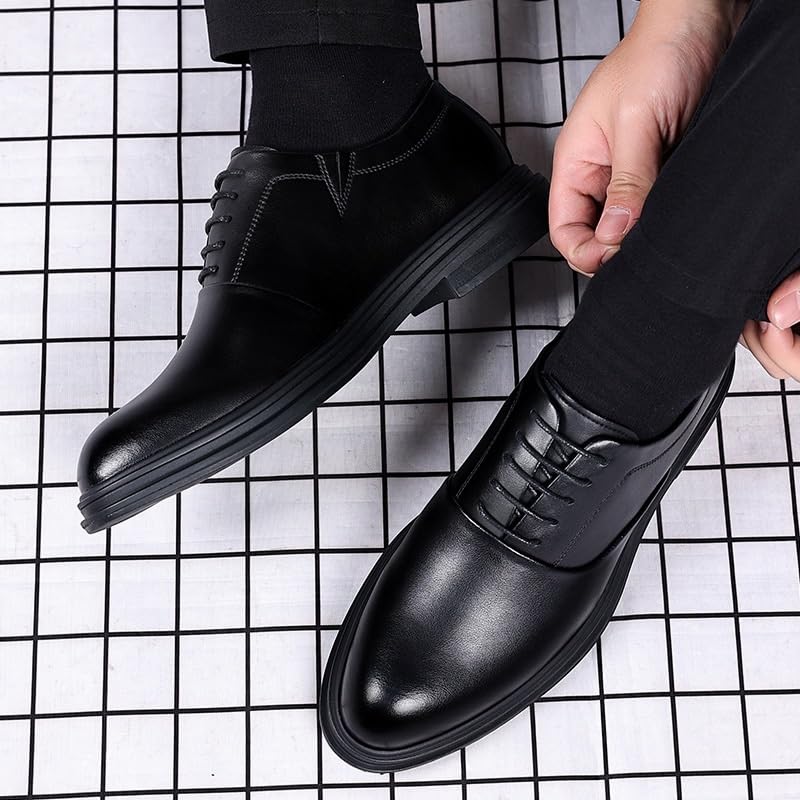 Men's Tuxedo Dress Shoes Mens Retro Comfortable Business Height Increasing Non-Slip Softsole Walking Oxford Shoes2