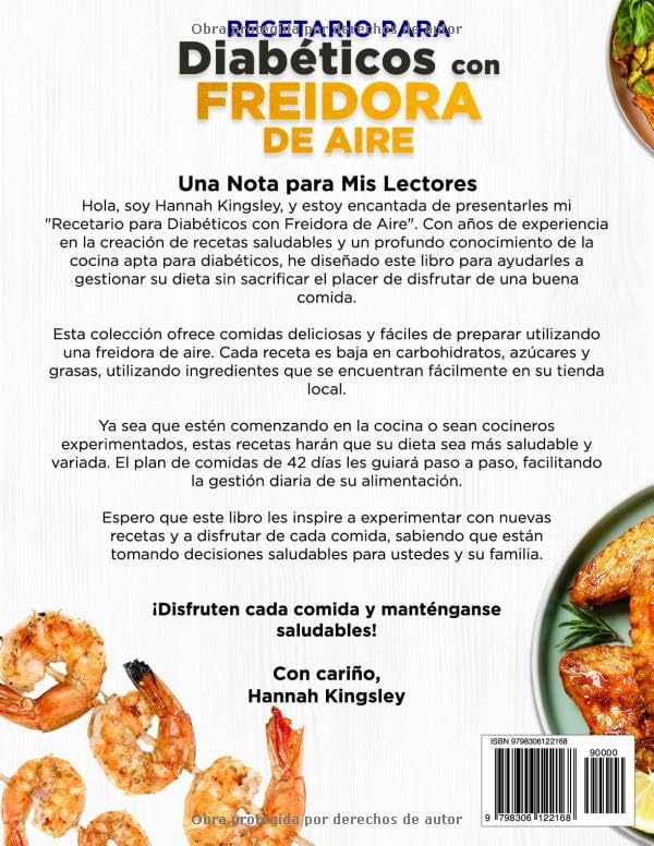 Miniatura 2 de Recetario para Diabéticos con Freidora de Aire Recetas Saludables y Fáciles, Bajas en Grasa, Azúcar y Carbohidratos para la Diabetes Tipo 1 y 2