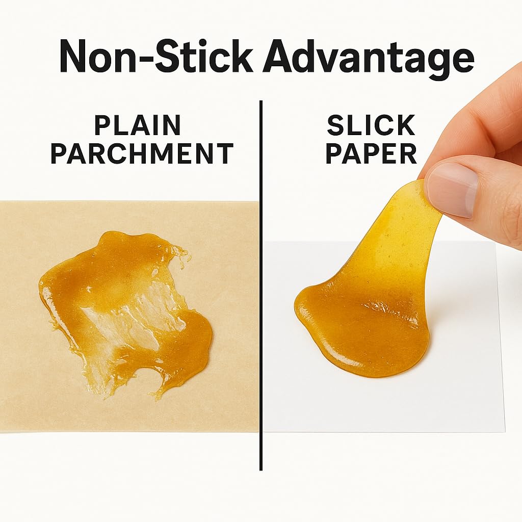 Oil Slick Slick Paper Silicone Release Sheets - 8.5x14 Legal, 250 Sheets, Non-Stick For Crafts & Rosin