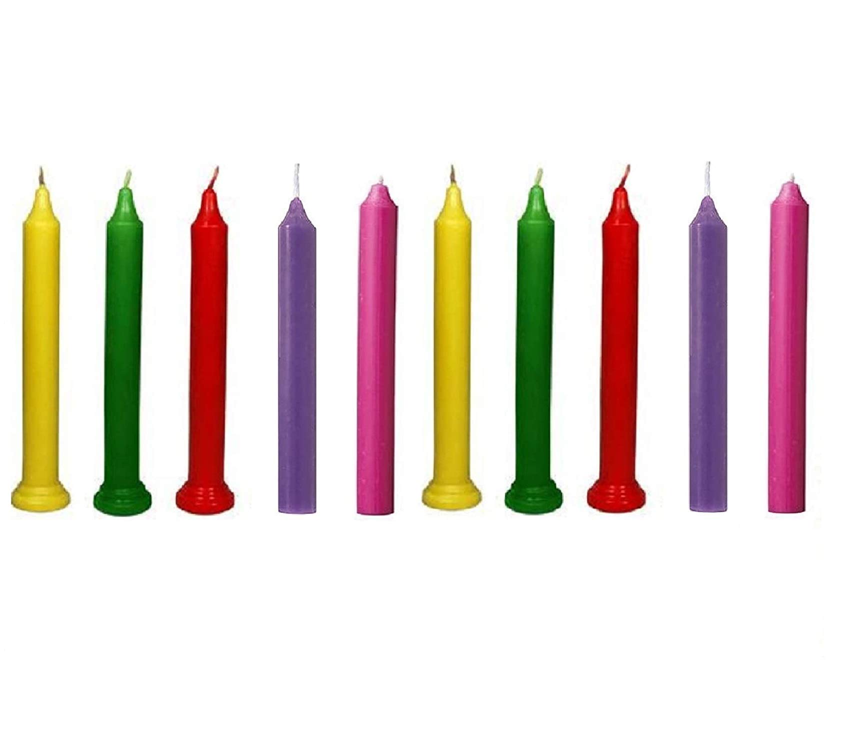 Ein Sof Candele di cera (multicolore), confezione da 10 candele Diwali/mombatti con tempo di combustione di 5-6 ore per celebrazioni/feste/eventi notturni e interni