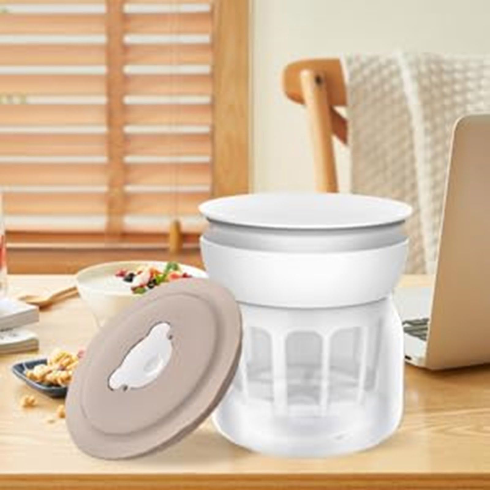 Separatore di siero per yogurt a maglia fine filtro per yogurt e formaggio con coperchio riutilizzabile strumento da cucina facile da pulire