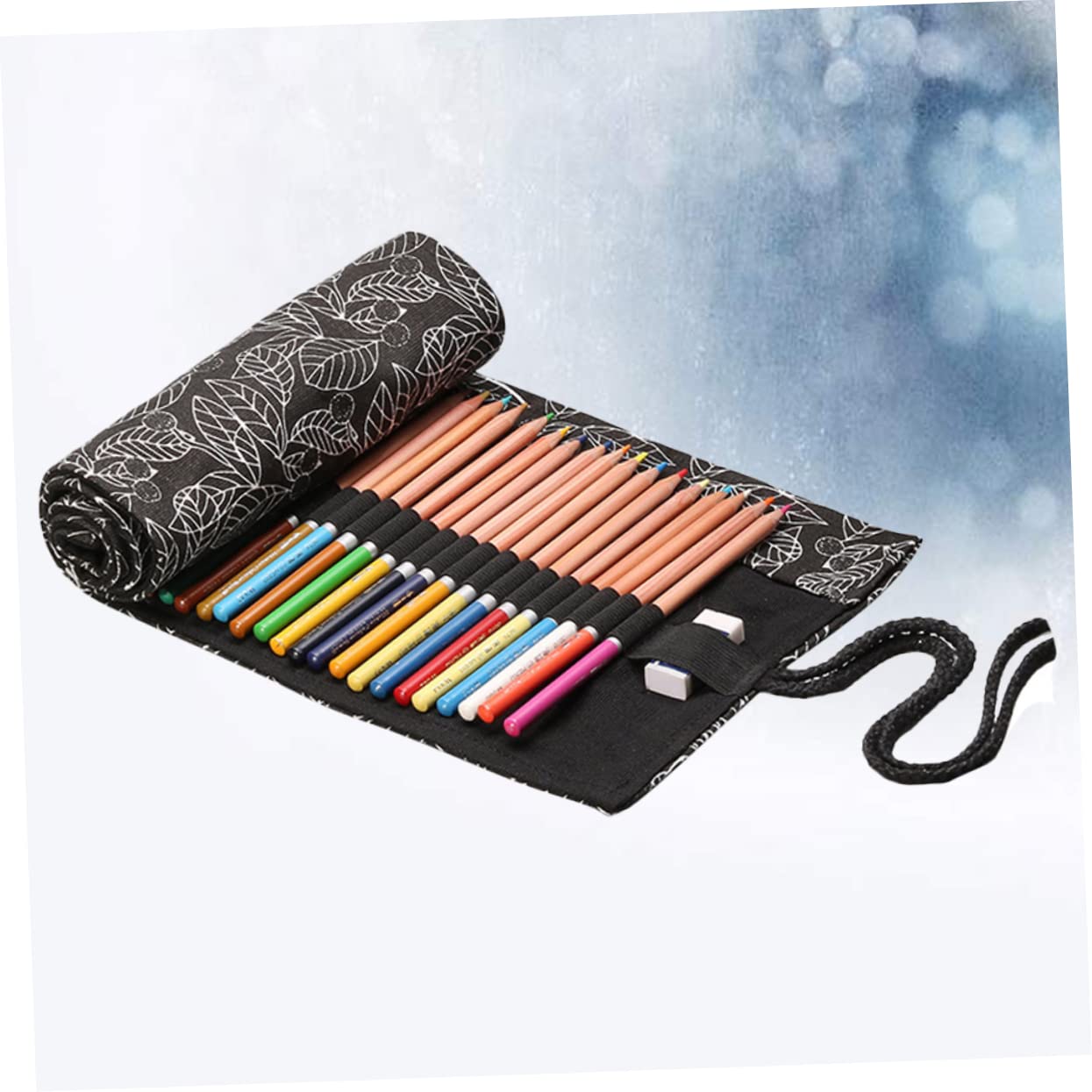 STOBOK 3stücke Praktisches Fächer Canvas Stifte-rollmäppchen Großer Stauraum Für Reisen Zeichnen Und Malen Tragbar Und Elegant Mit Schönem Muster Schwarze