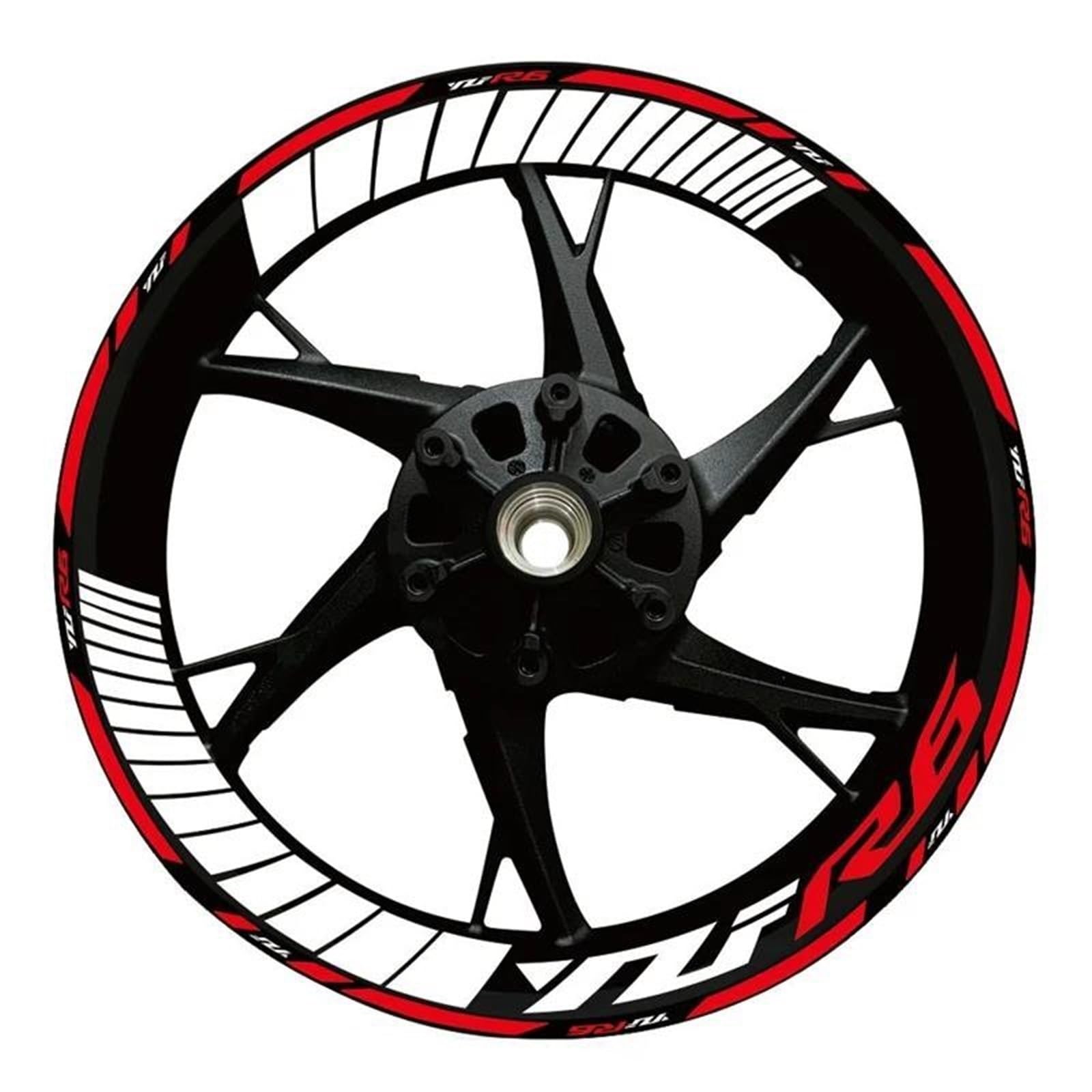 Stickers Motorcycle Wheel Stickers Night Reflective Decorative Rim for Yamaha YZFR6 YZF R6(Style 13)