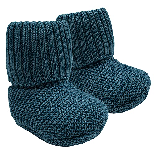 Ecoable Organic Merino Wool Baby Socks: Newborn Infant Knitted Thermal Booties, 0-12 months (Size 1/3-6 months, Caribic)