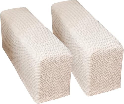 Fundas para brazos de sofá, fundas para reposabrazos de sofá reclinable, fundas protectoras para brazos de silla (Textura-beige rosado, mediano
