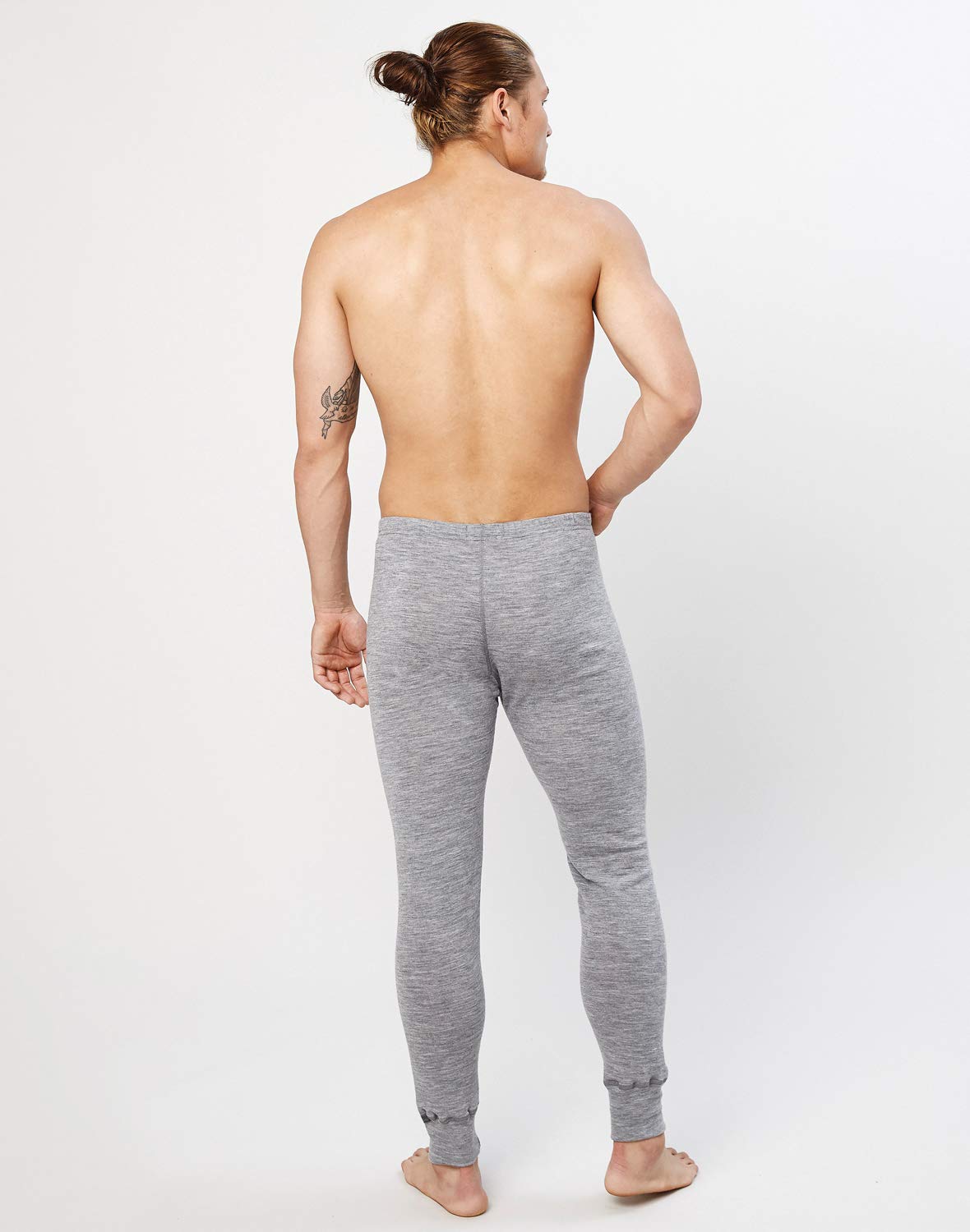DILLING Caleçon Long avec Braguette en Laine de mérinos pour Homme Mélange de Gris XL