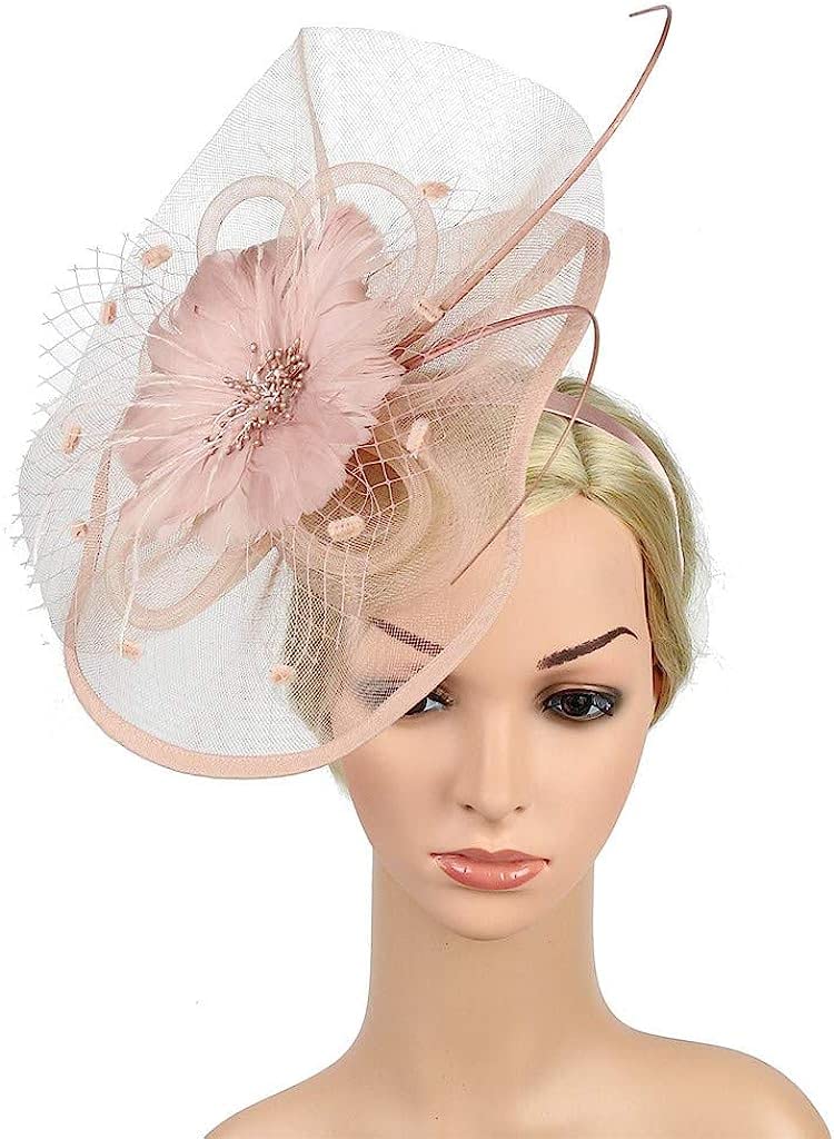 Fascinator Per Tea Party Con Nastro In Organza E Piuma - Copricapo Con Fascia E Clip - Accessorio Elegante Per Donne